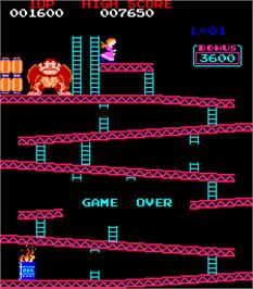 Game Over Screen for Donkey Kong Foundry.