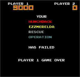 Game Over Screen for Hero in the Castle of Doom.