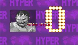 Game Over Screen for Hyper Street Fighter 2: The Anniversary Edition.