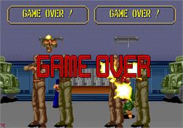 Game Over Screen for Line of Fire / Bakudan Yarou.