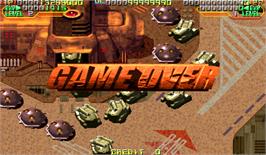 Game Over Screen for Mars Matrix: Hyper Solid Shooting.