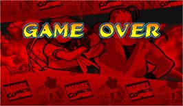 Game Over Screen for Marvel Super Heroes Vs. Street Fighter.