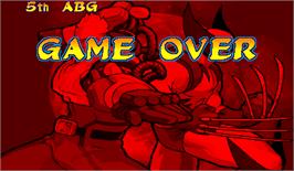 Game Over Screen for Marvel Vs. Capcom: Clash of Super Heroes.