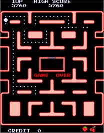 Game Over Screen for Ms. Pac-Man.