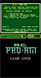 Game Over Screen for R.C. Pro-Am.