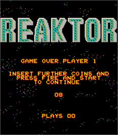 Game Over Screen for Reaktor.