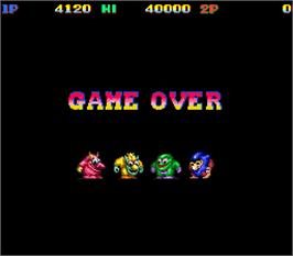 Game Over Screen for Snow Bros. - Nick & Tom.