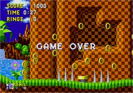 Game Over Screen for Sonic The Hedgehog.