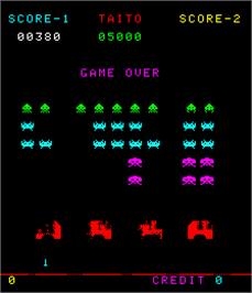 Game Over Screen for Space Invaders Deluxe.