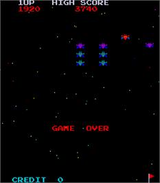 Game Over Screen for Space Invaders Galactica.