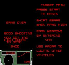 Game Over Screen for Spy Hunter 2.