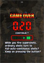 Game Over Screen for Strikers 1945 III.