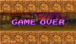 Game Over Screen for Super Puzzle Fighter II Turbo.