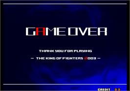 Game Over Screen for The King of Fighters 2003.
