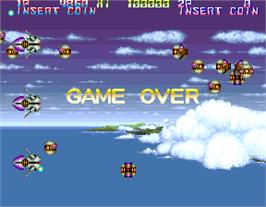 Game Over Screen for Thunder Cross II.
