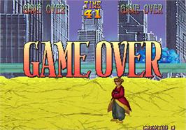 Game Over Screen for Thunder Heroes.