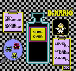 Game Over Screen for Vs. Dr. Mario.