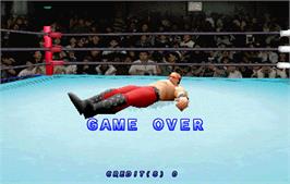 Game Over Screen for Zen Nippon Pro-Wrestling Featuring Virtua.