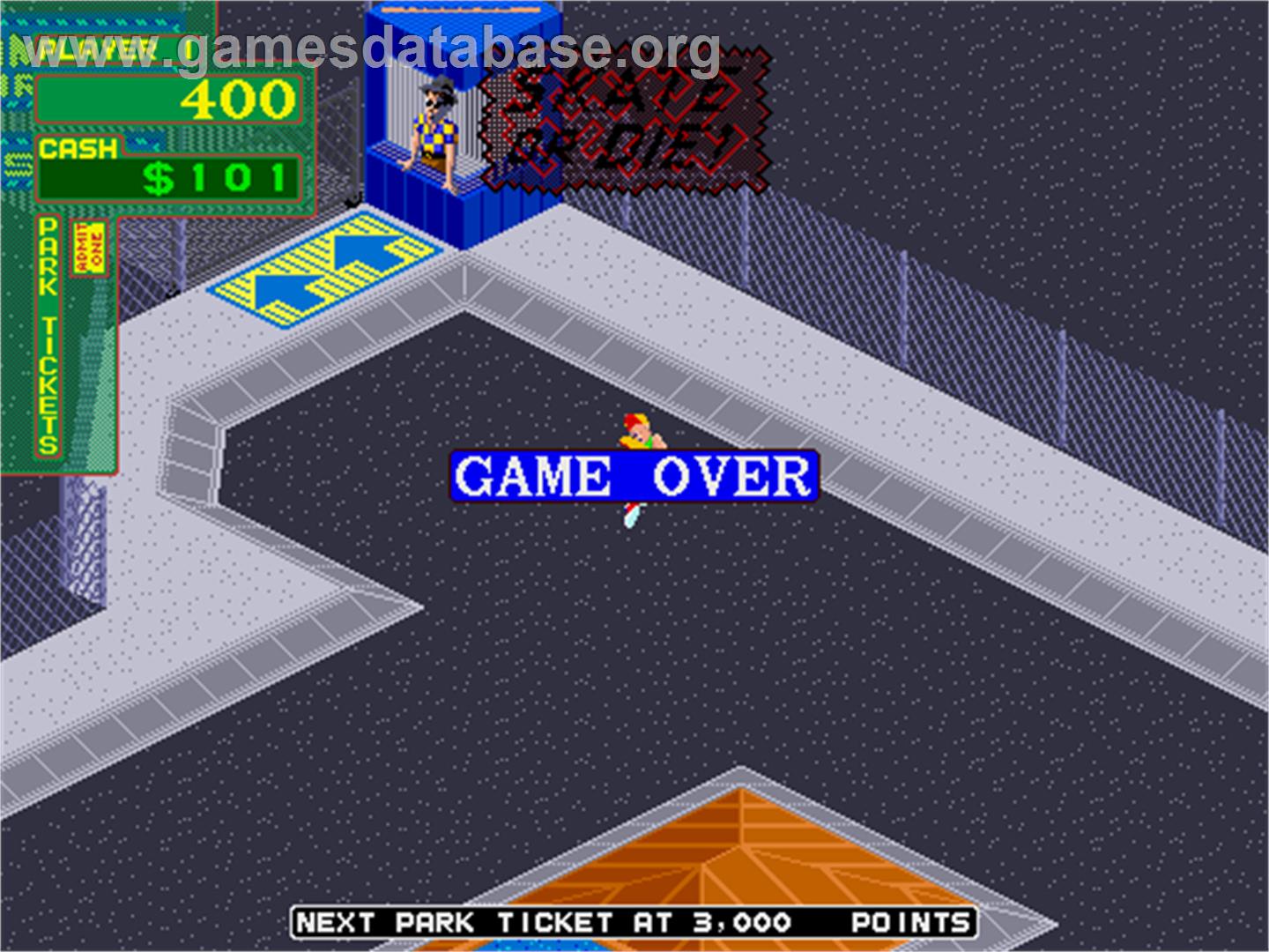 720 Degrees - Arcade - Artwork - Game Over Screen