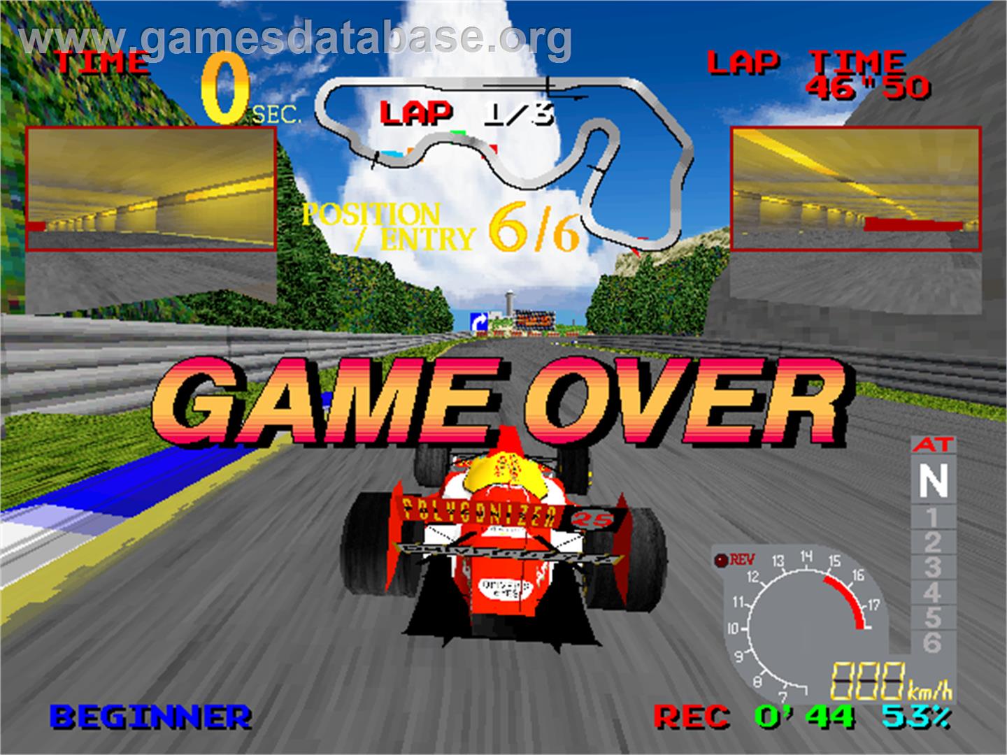 Ace Driver - Arcade - Artwork - Game Over Screen