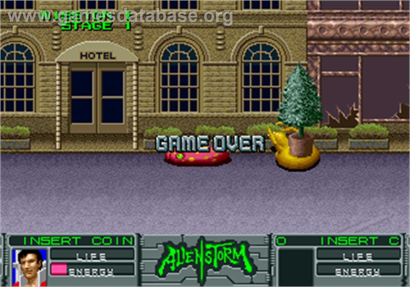Alien Storm - Arcade - Artwork - Game Over Screen