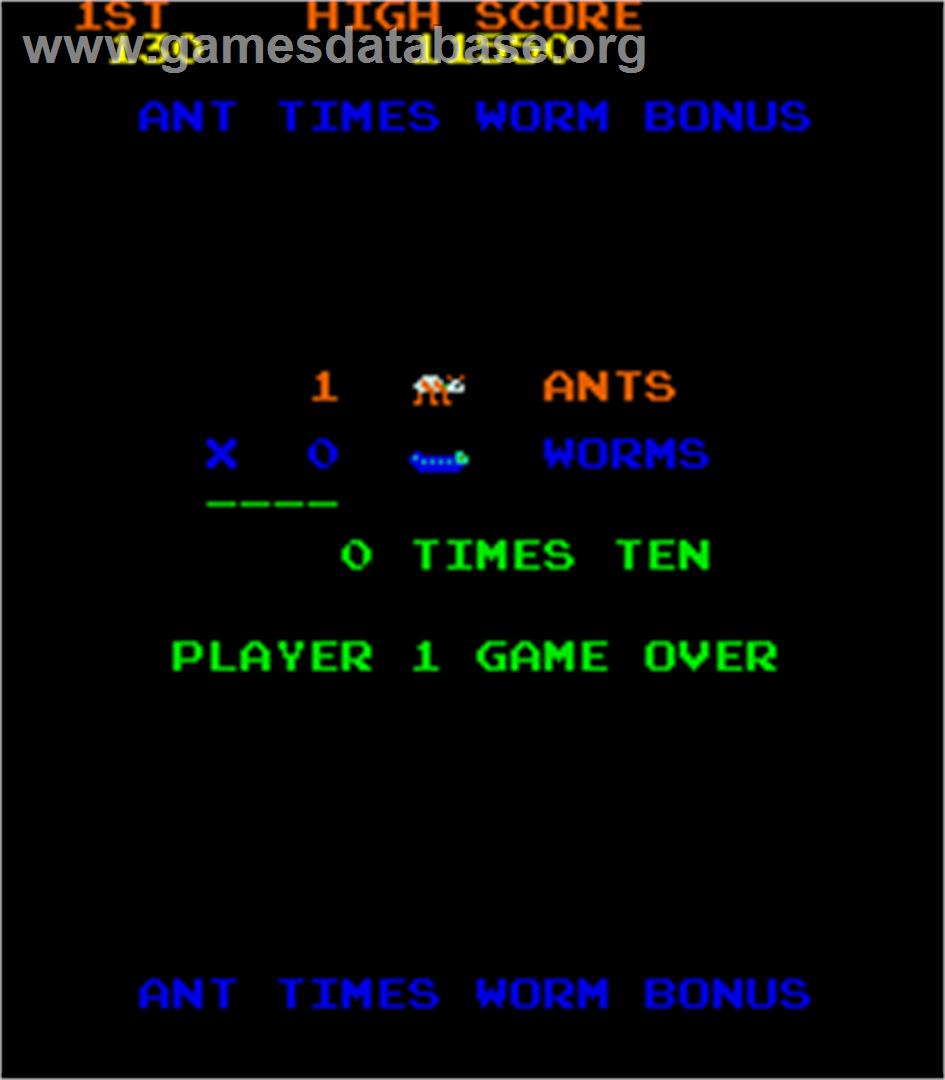 Anteater - Arcade - Artwork - Game Over Screen