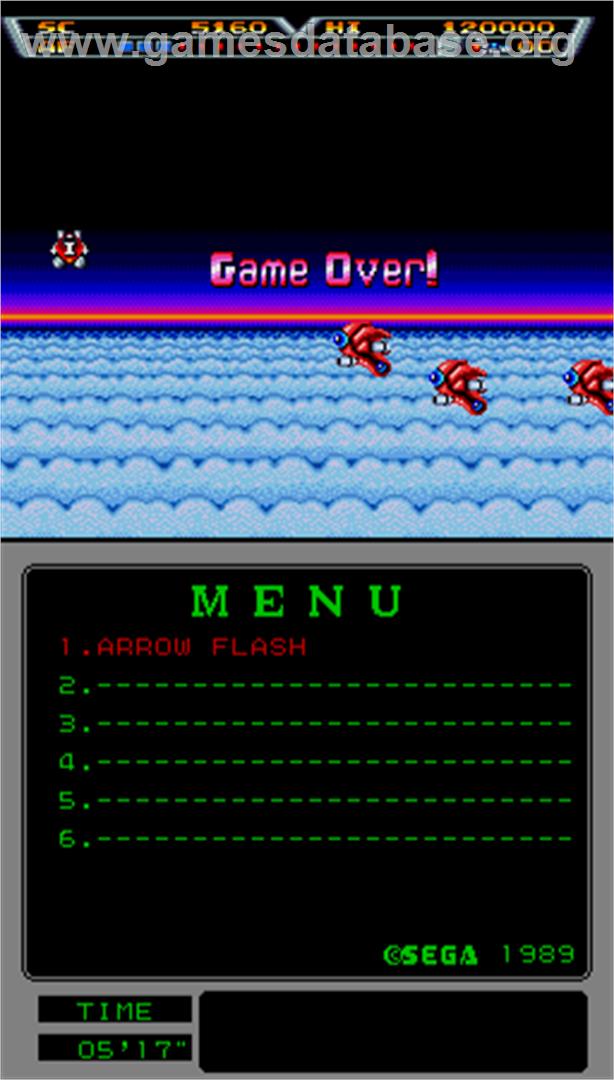 Arrow Flash - Arcade - Artwork - Game Over Screen