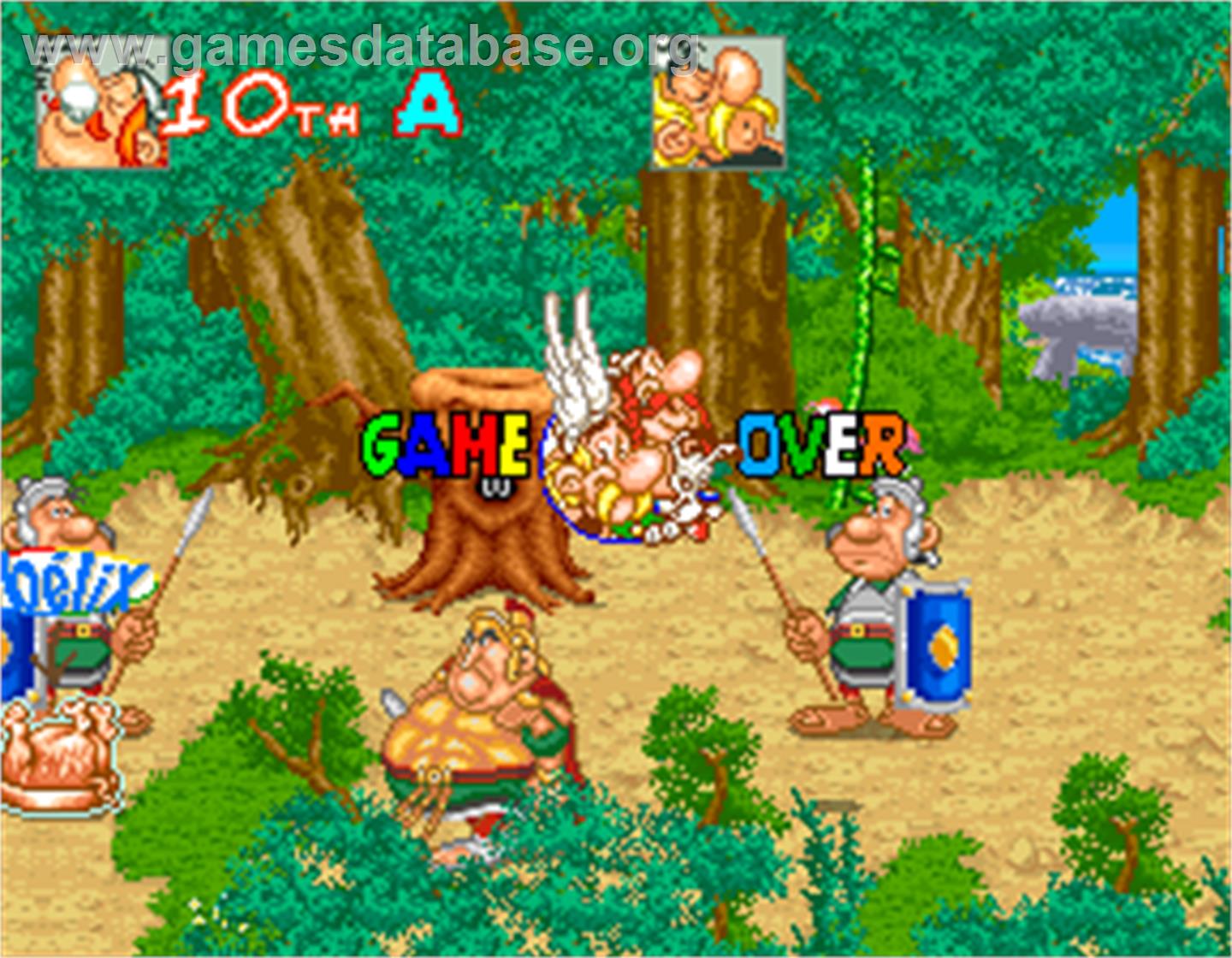 Asterix - Arcade - Artwork - Game Over Screen