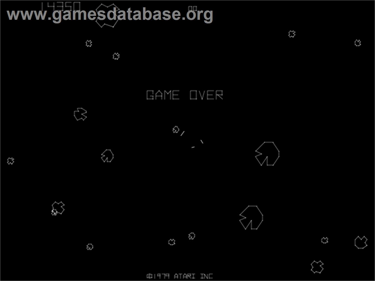 Asteroids - Arcade - Artwork - Game Over Screen
