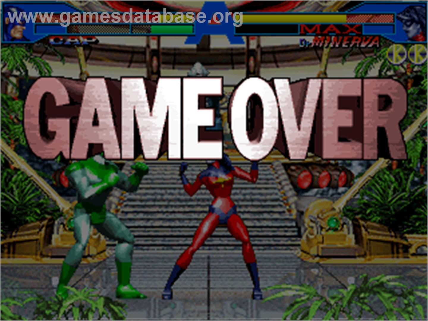 Avengers In Galactic Storm - Arcade - Artwork - Game Over Screen
