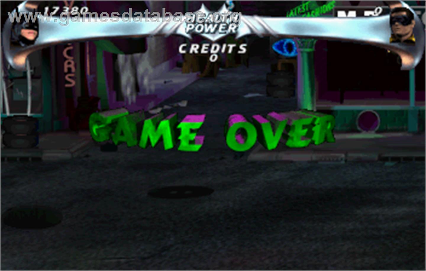 Batman Forever - Arcade - Artwork - Game Over Screen