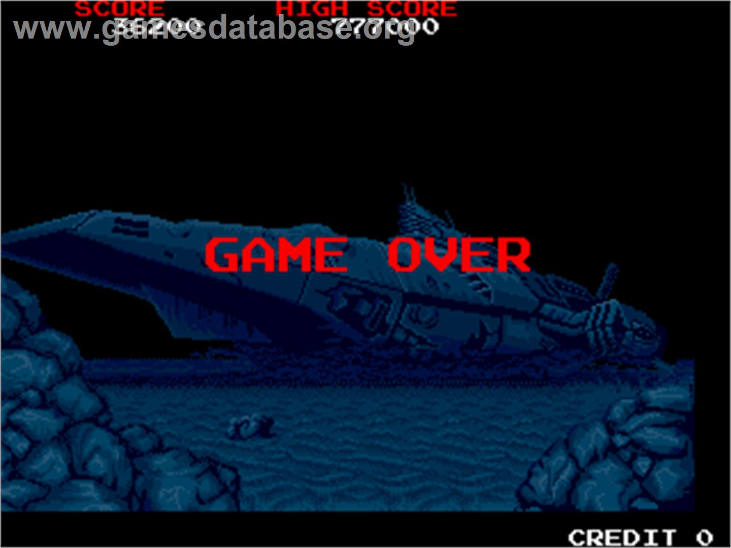 Battle Shark - Arcade - Artwork - Game Over Screen