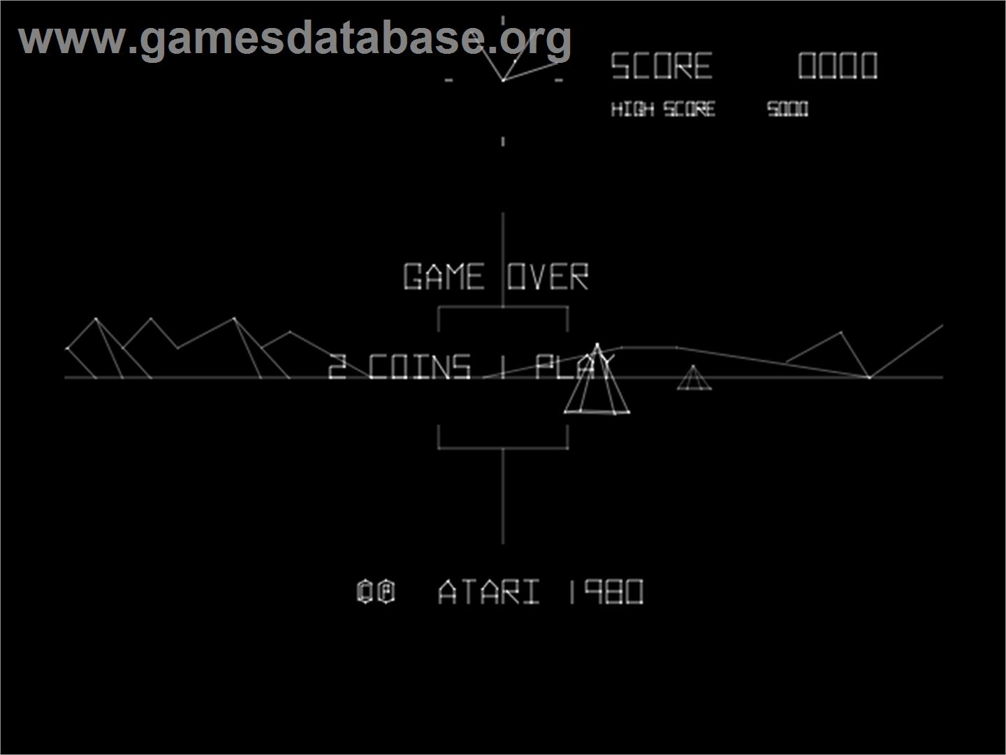 Battle Zone - Arcade - Artwork - Game Over Screen