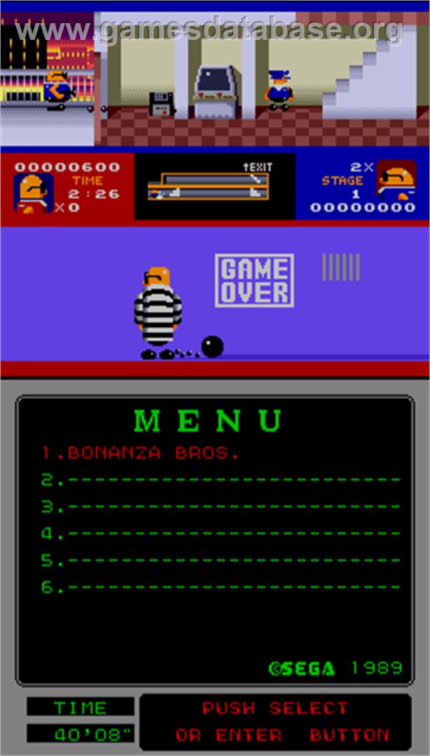 Bonanza Bros. - Arcade - Artwork - Game Over Screen