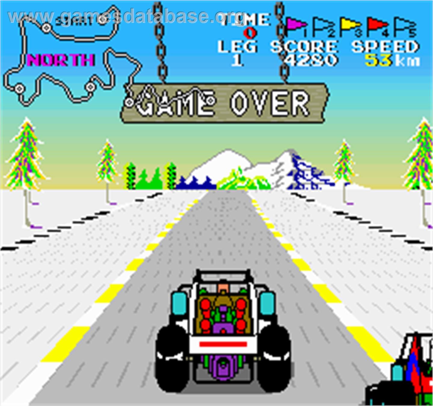 Buggy Boy Junior/Speed Buggy - Arcade - Artwork - Game Over Screen