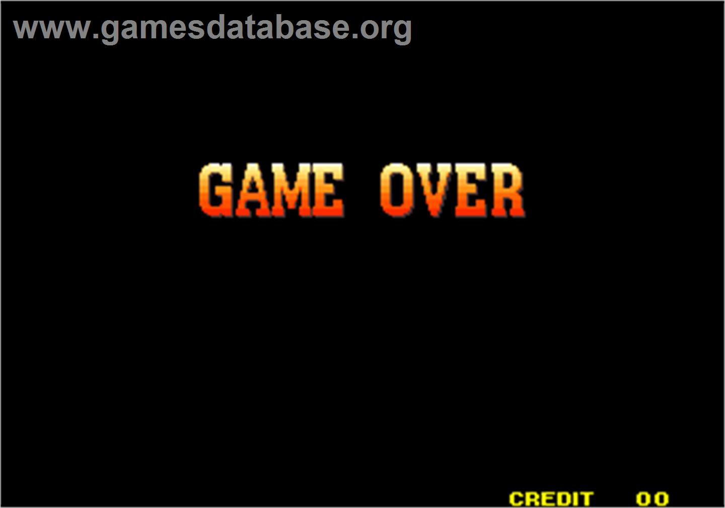 Burning Fight - Arcade - Artwork - Game Over Screen