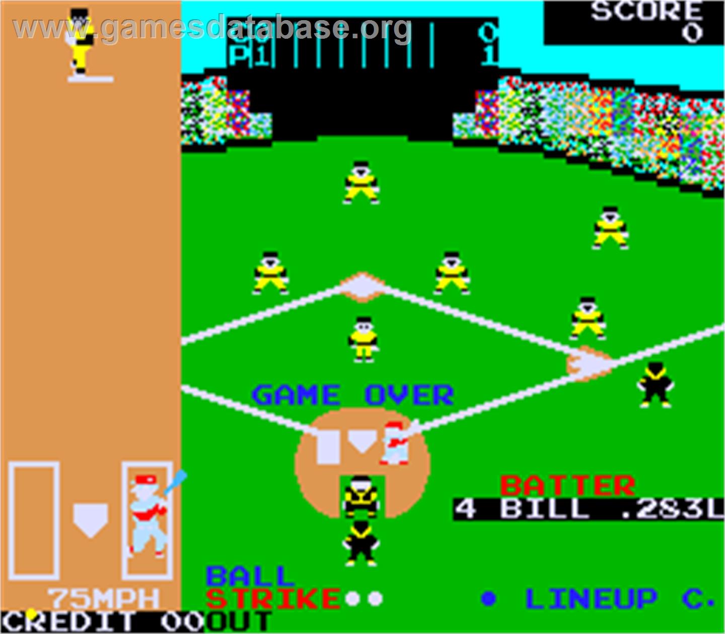 Champion Base Ball - Arcade - Artwork - Game Over Screen