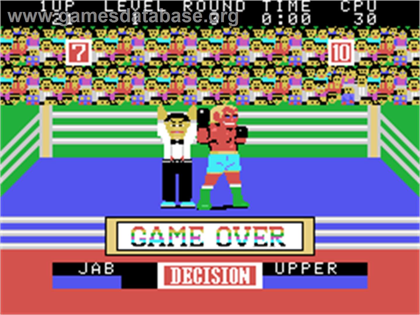 Champion Boxing - Arcade - Artwork - Game Over Screen