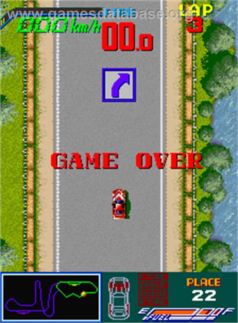 Chequered Flag - Arcade - Artwork - Game Over Screen
