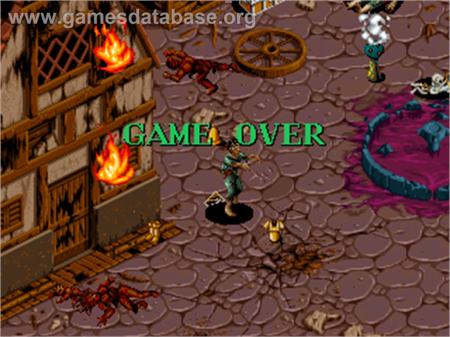 Dark Seal 2 - Arcade - Artwork - Game Over Screen