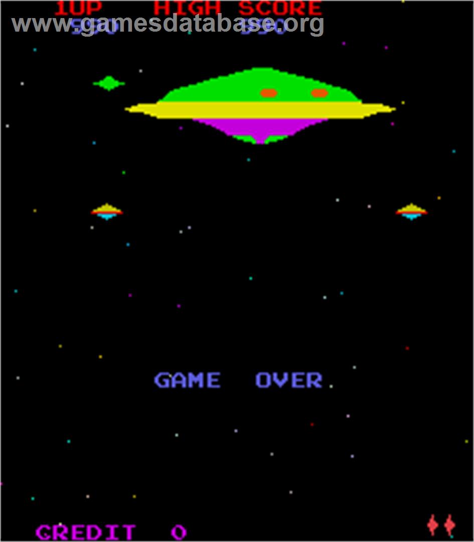 Defend the Terra Attack on the Red UFO - Arcade - Artwork - Game Over Screen