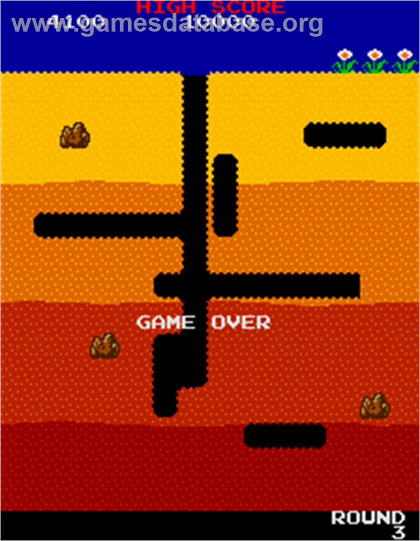 Dig Dug - Arcade - Artwork - Game Over Screen