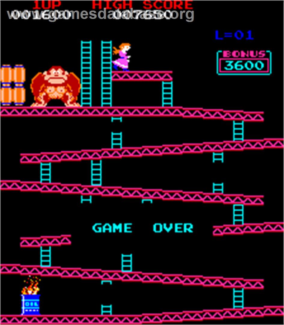 Donkey Kong Foundry - Arcade - Artwork - Game Over Screen