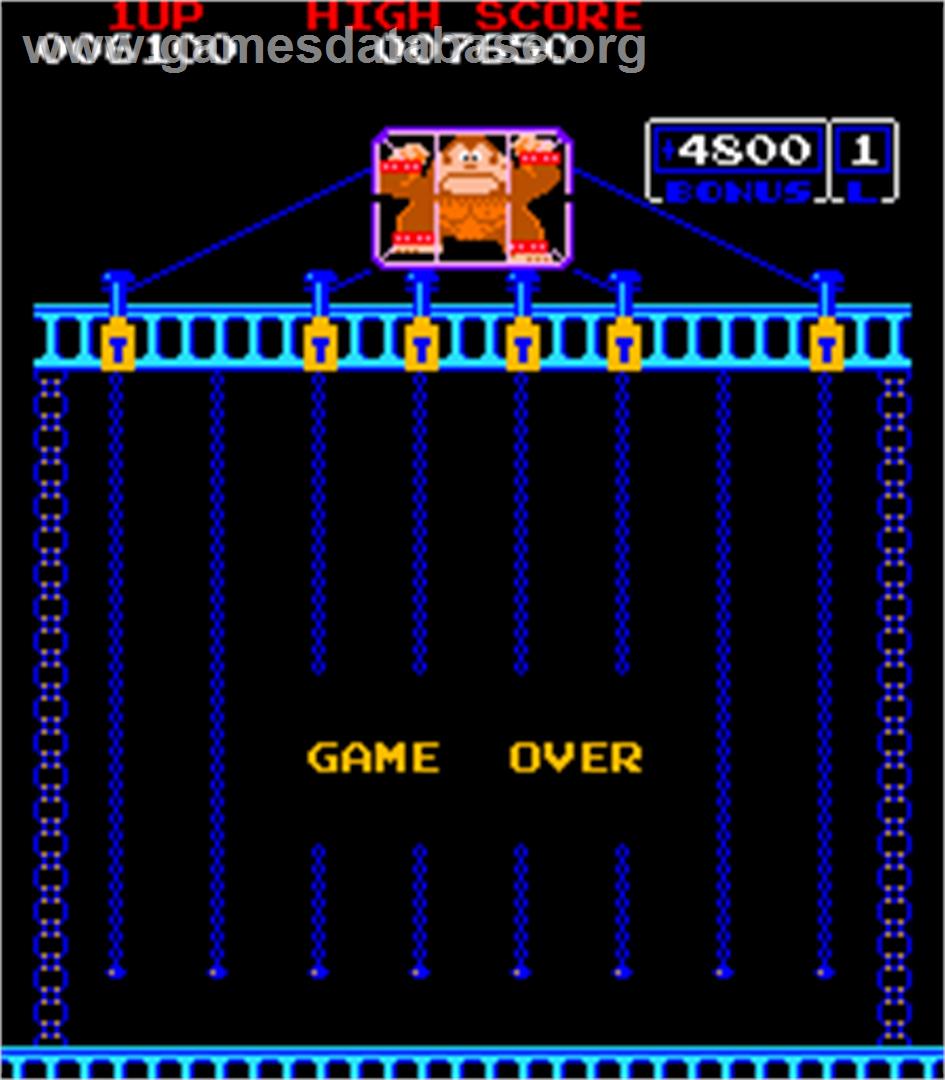 Donkey Kong Junior - Arcade - Artwork - Game Over Screen