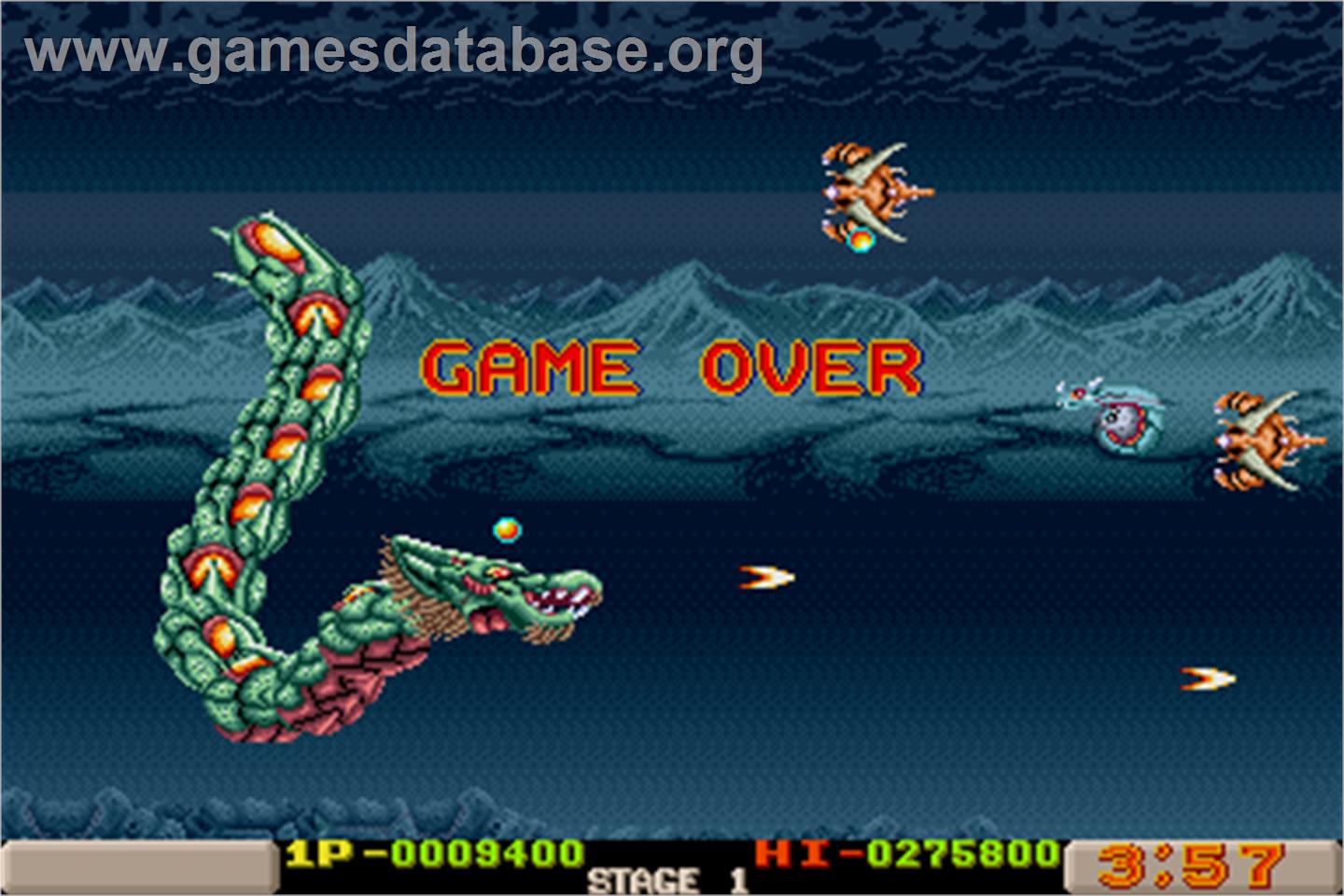 Dragon Breed - Arcade - Artwork - Game Over Screen