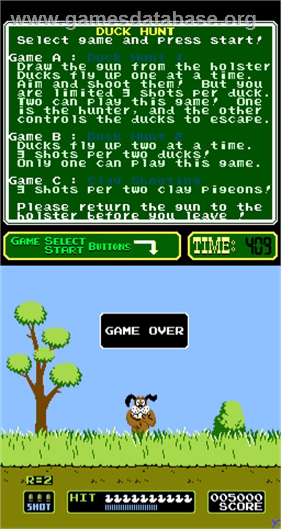 Duck Hunt - Arcade - Artwork - Game Over Screen