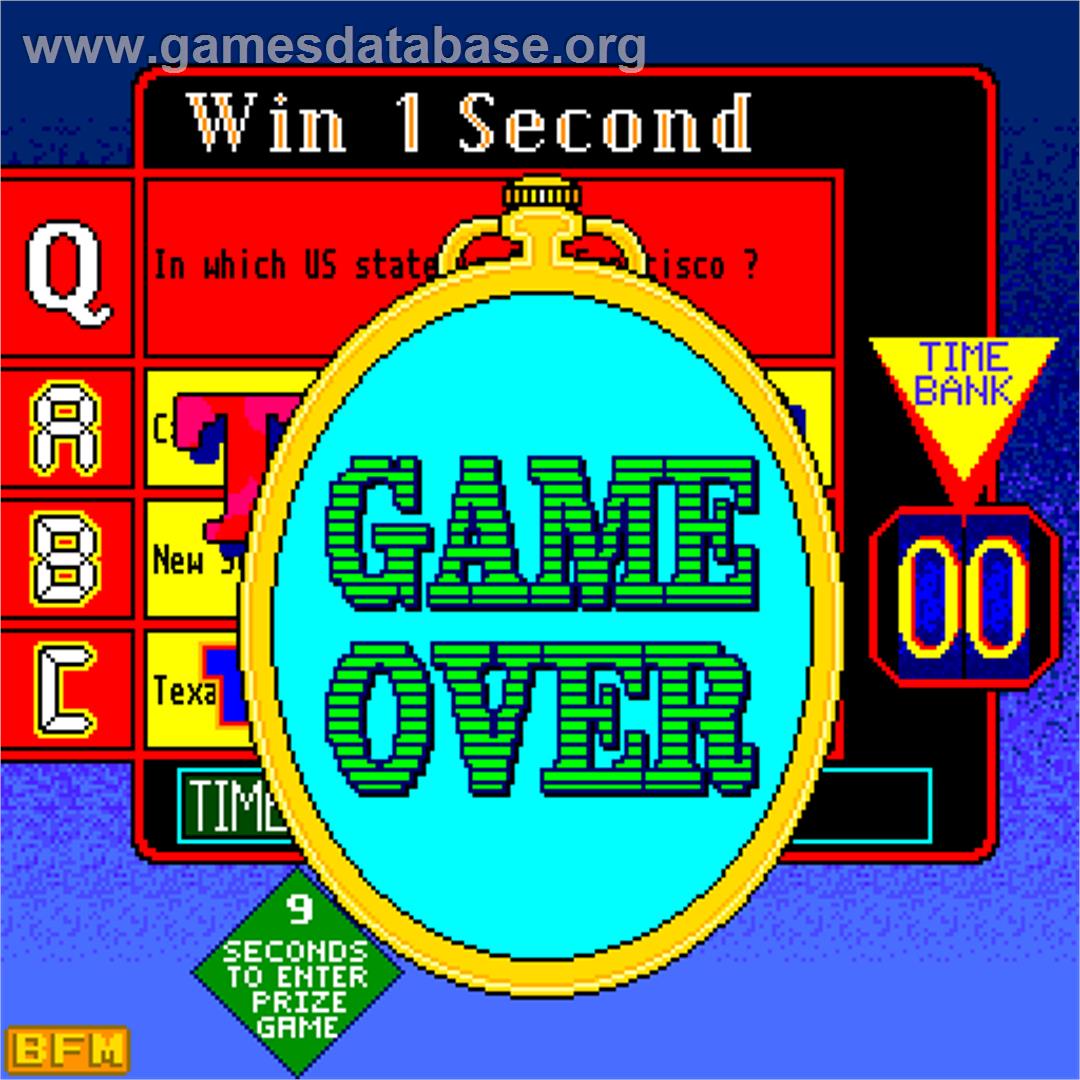 Every Second Counts - Arcade - Artwork - Game Over Screen