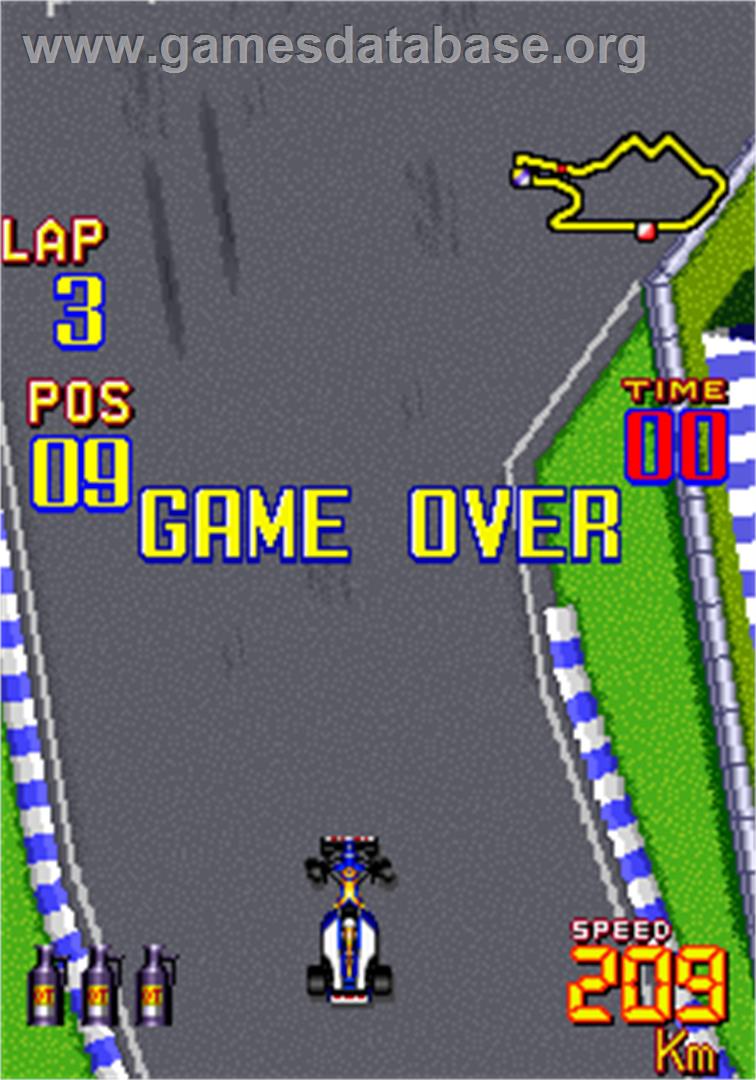 F-1 Grand Prix Part II - Arcade - Artwork - Game Over Screen
