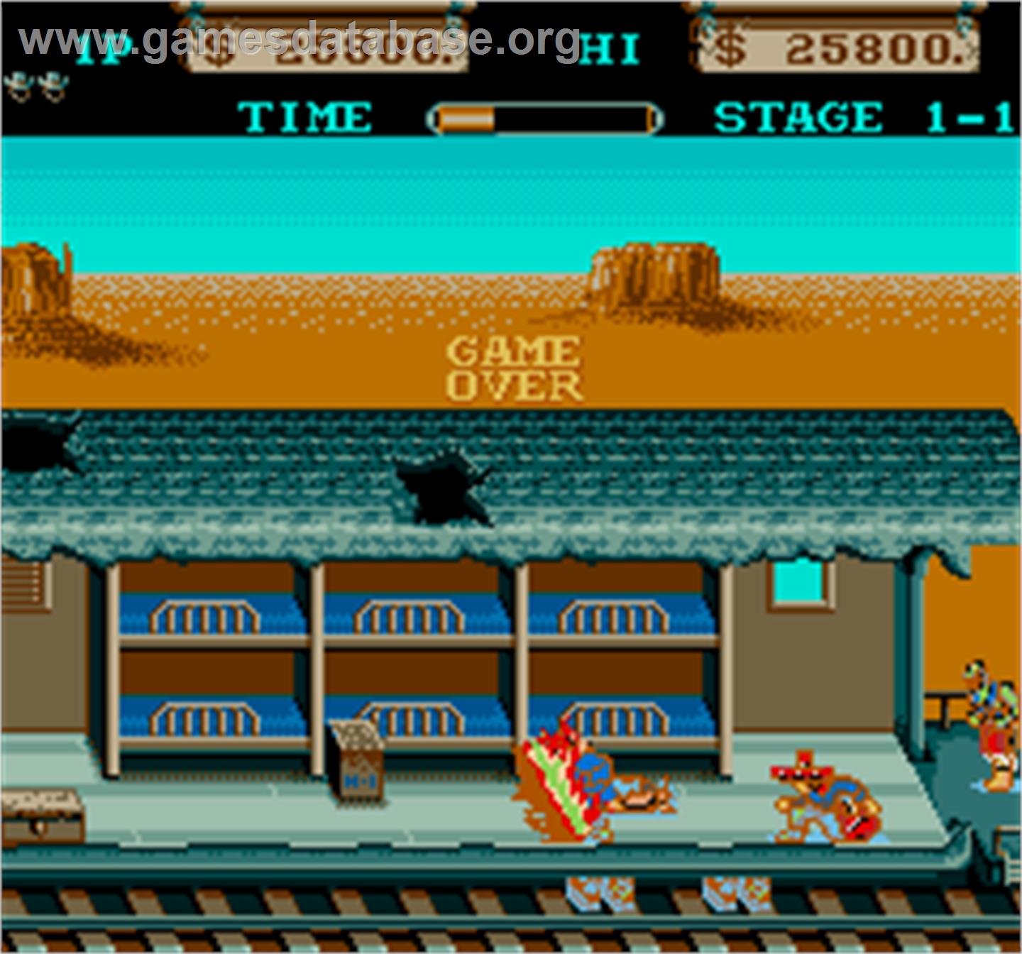 Far West - Arcade - Artwork - Game Over Screen