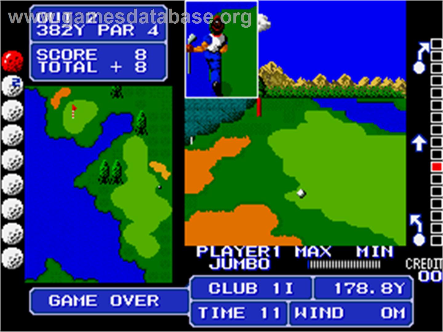 Fighting Golf - Arcade - Artwork - Game Over Screen